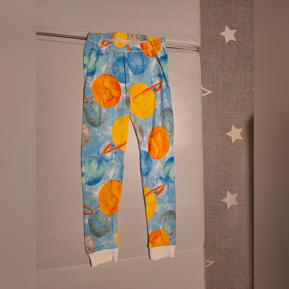 NWT Burt's Bees 2pc Long Sleeve Snug Fit Pajama Set - Outerspace Aqua Blue - 5T - Picture 7 of 7